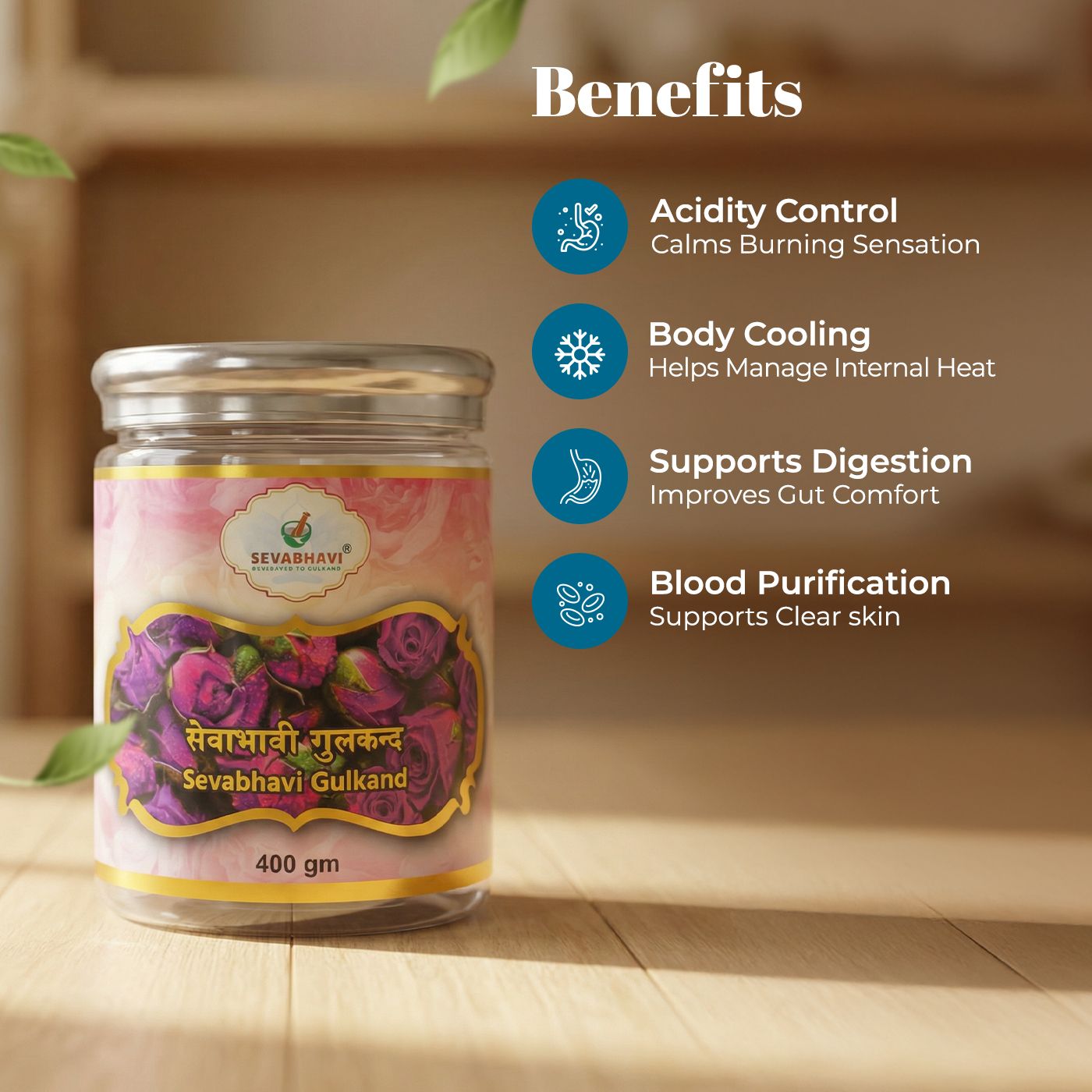 Sevabhavi Gulkand For Natural Cooling & Acidity