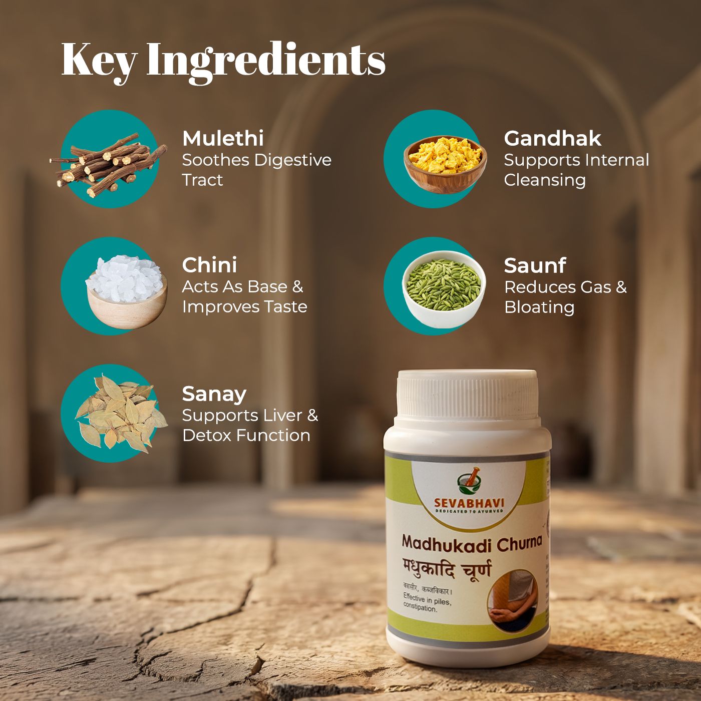 Madhukadi Churna For Constipation & Digestive Support (100 gm)