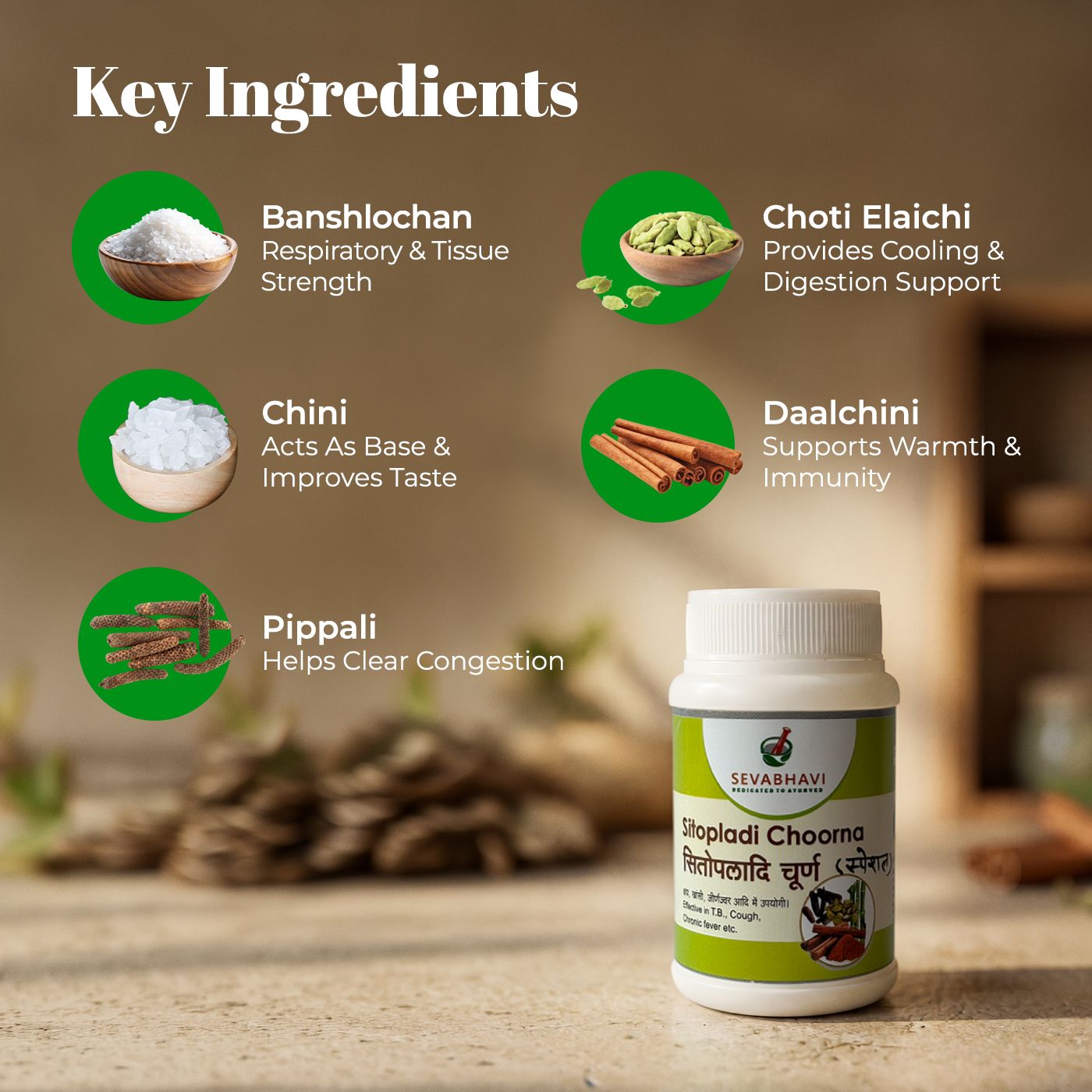 Special Sitopladi Choorna For Cough, Cold & Digestion Support (100 gm)